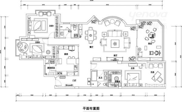 赢海庄园-三居室-220平米-装修设计