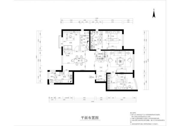 东湖湾-三居室-126平米-装修设计