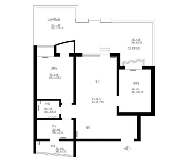 龙华园二区-三居室-86平米-装修设计