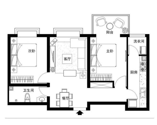 领秀慧谷-二居室-89.49平米-装修设计