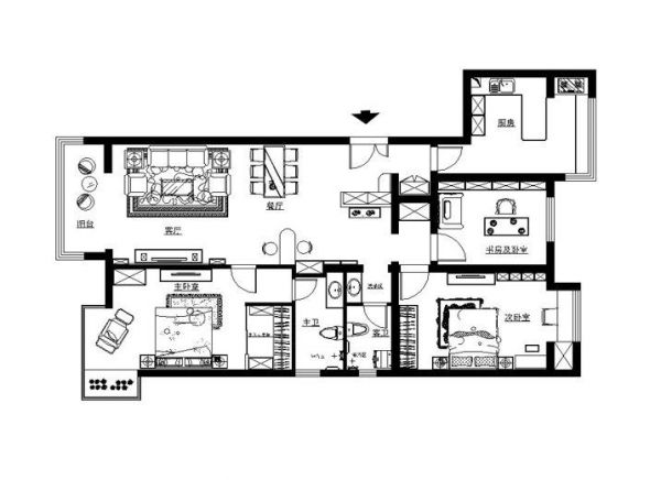 府前官邸-三居室-140平米-装修设计