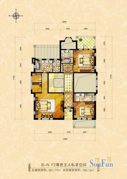中海尚湖世家-三居室-160.18平米-装修设计