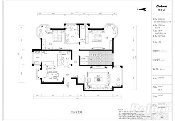 美丽经典园-三居室-151.99平米-装修设计