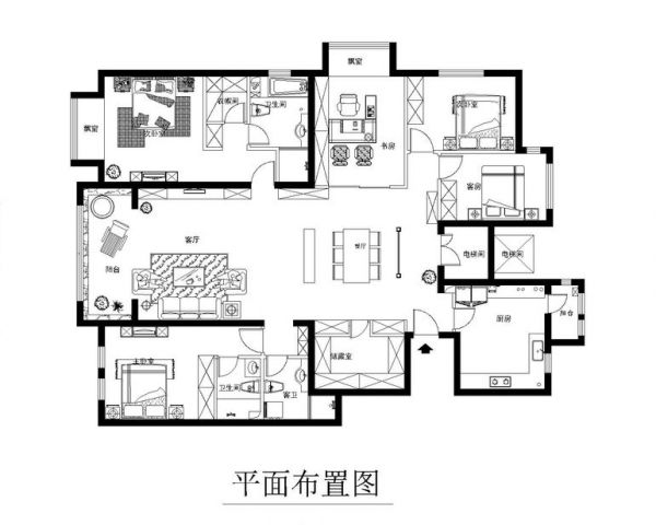 旭辉御府-四居室-190平米-装修设计