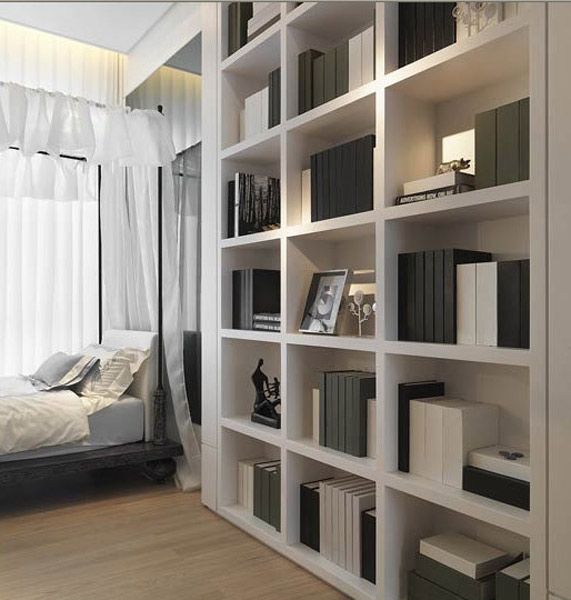 新中式风格 白色三居室室内设计效果图