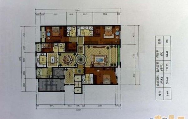 上林世家-五居室-200平米-装修设计