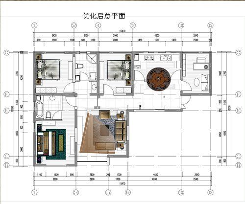 大庆唐人中心样板间-三居室-150平米-装修设计