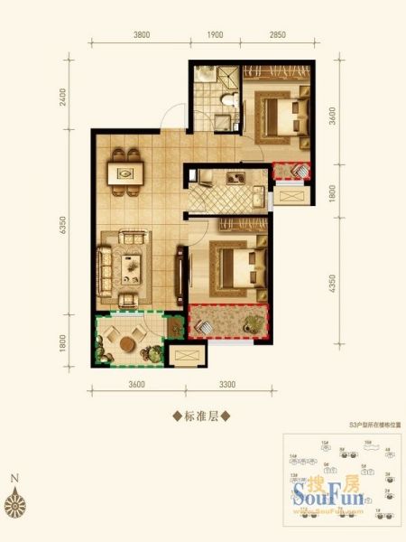 永定河孔雀城英国宫-二居室-80平米-装修设计
