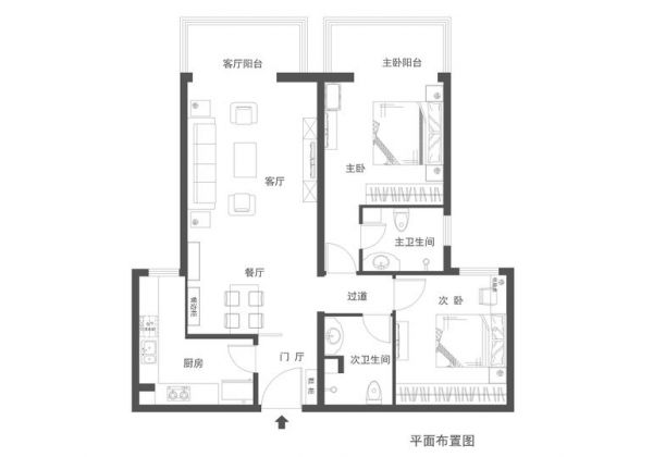 上清园-二居室-135平米-装修设计
