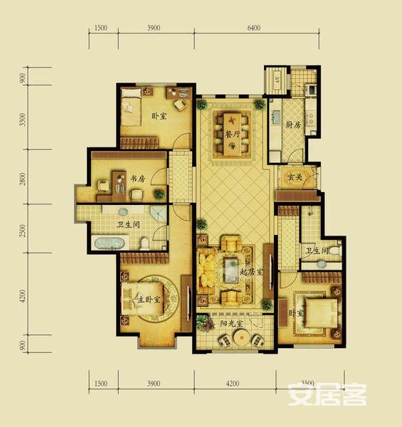 融科钧廷-四居室-175平米-装修设计