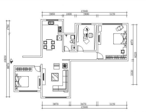 咖啡小镇-三居室-114平米-装修设计