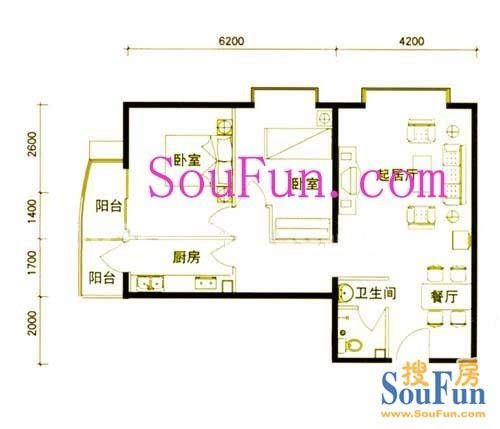 福海小区-二居室-454.44平米-装修设计