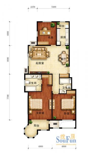 金谷香郡-三居室-148平米-装修设计