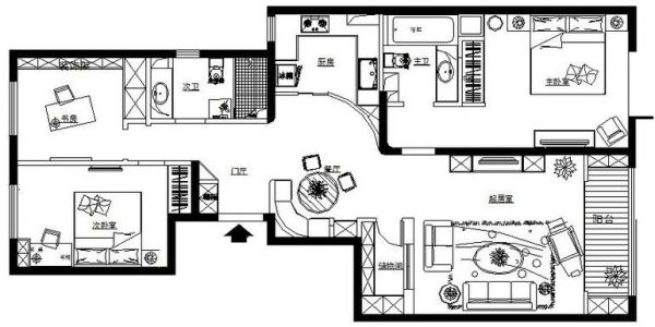 吉利双星-三居室-138平米-装修设计
