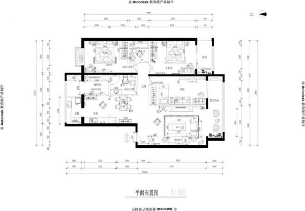 空军指挥学院家属区-二居室-120平米-装修设计