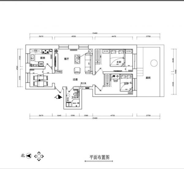 九龙山庄一区-二居室-80平米-装修设计