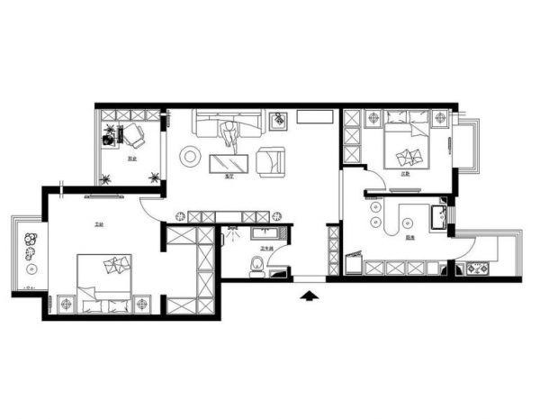 团结湖北五条-二居室-110平米-装修设计