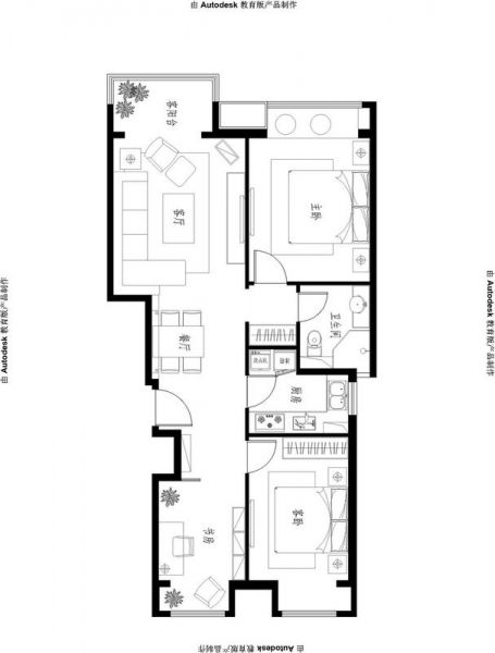 中海雅园-三居室-89平米-装修设计