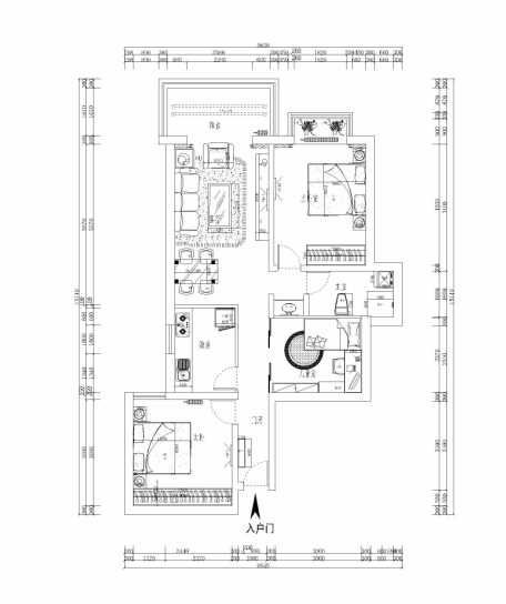 双井住宅楼-三居室-77平米-装修设计