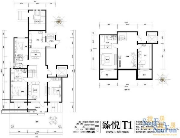旭辉御府-三居室-229平米-装修设计