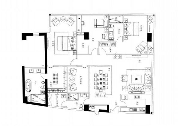 万科中粮紫苑-三居室-140平米-装修设计