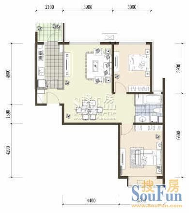 天恒乐活城-二居室-88.47平米-装修设计