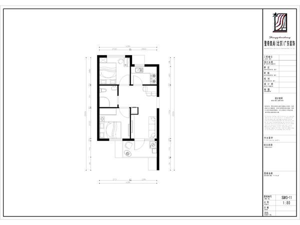 保利芳园-二居室-52平米-装修设计