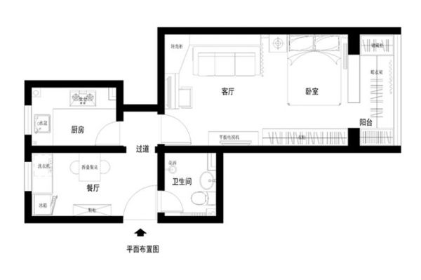 柏林寺西-一居室-43平米-装修设计