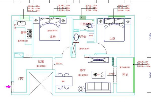 西豪逸景-二居室-95平米-装修设计