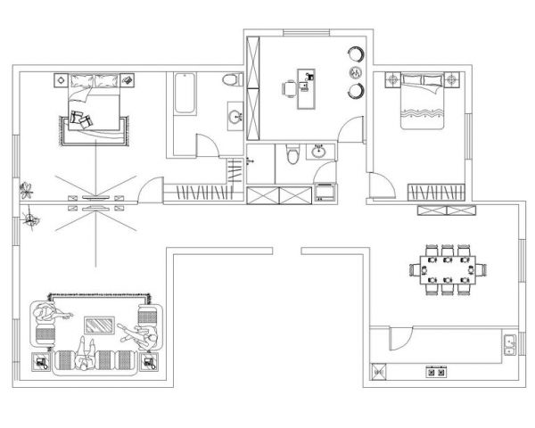 金茂府-三居室-206平米-装修设计