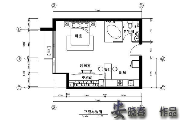 亚奥观典国际公寓-一居室-45平米-装修设计