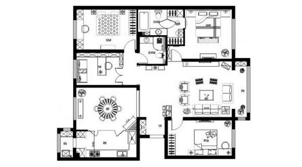 跃泽园-四居室-160平米-装修设计