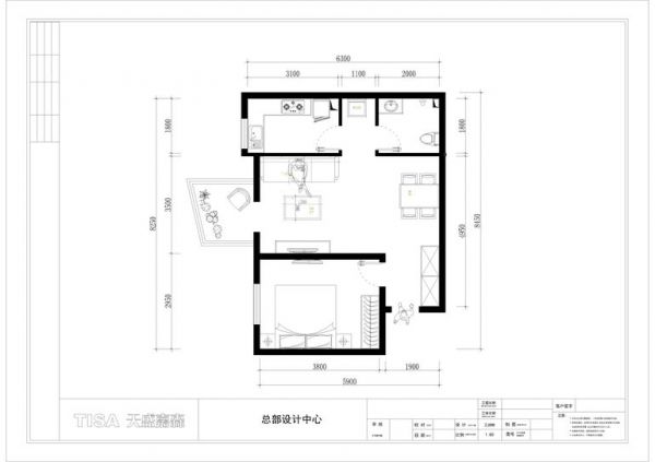 天洋城4代-一居室-61平米-装修设计