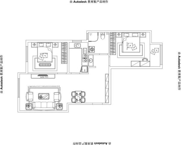 花雨汀-二居室-90.12平米-装修设计