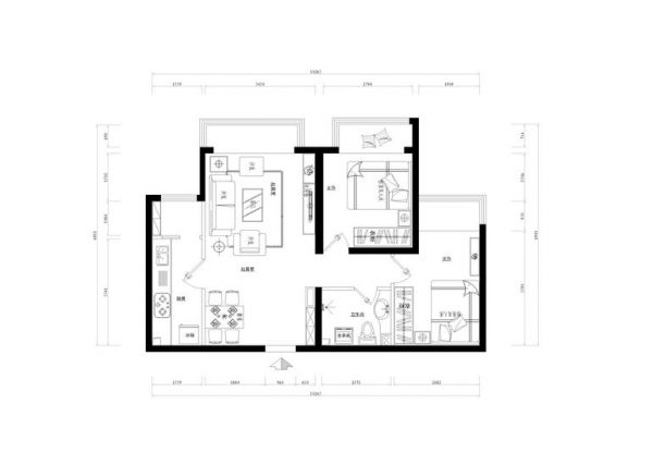 花雨汀-二居室-81.79平米-装修设计