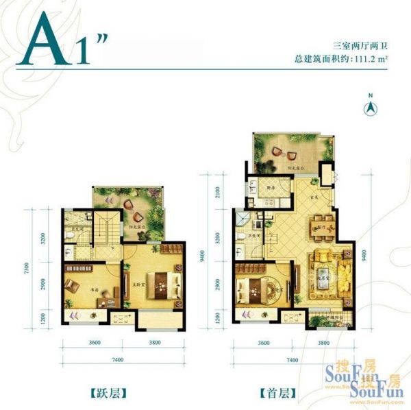 金地朗悦-三居室-111.2平米-装修设计