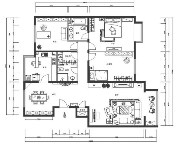 紫薇天悦-三居室-150平米-装修设计