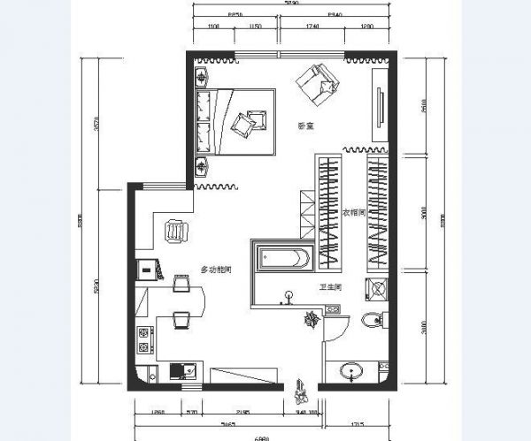 美立方-一居室-50平米-装修设计