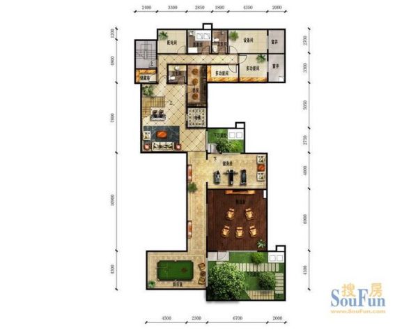 富力湾·半岛别墅-三居室-285.07平米-装修设计