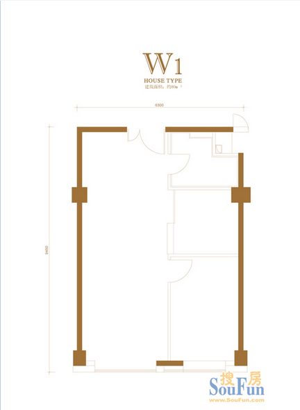 金茂府·悦公馆-一居室-80.16平米-装修设计