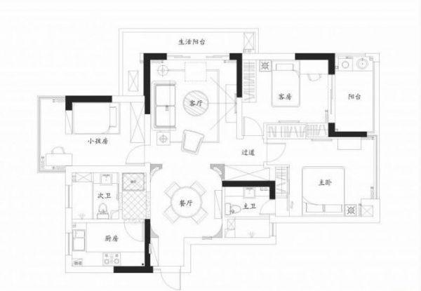 阳光左右间-二居室-102.15平米-装修设计