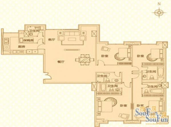 励骏华庭-四居室-292平米-装修设计