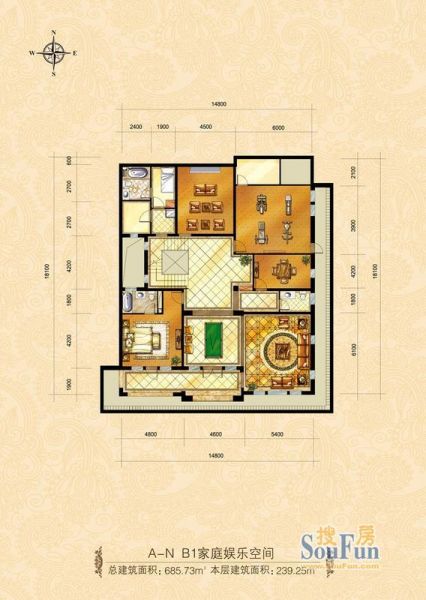 万年生态城·园博府-四居室-260平米-装修设计