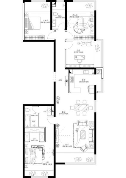 龙湖·时代天街-四居室-160平米-装修设计