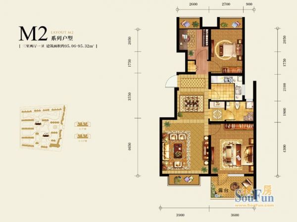 北京城建·琨廷-三居室-95.06平米-装修设计