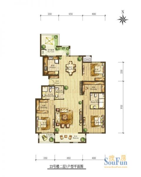 海棠公社-三居室-185平米-装修设计