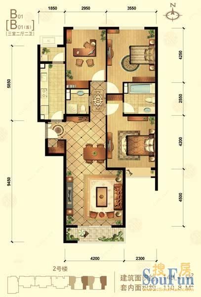 中信城-三居室-145.1平米-装修设计