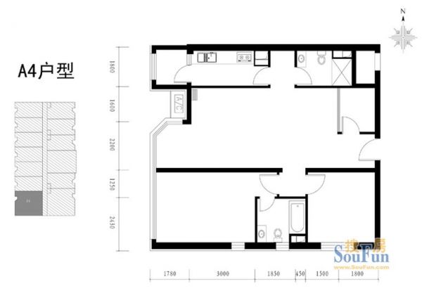 合生·世界村-二居室-72.35平米-装修设计