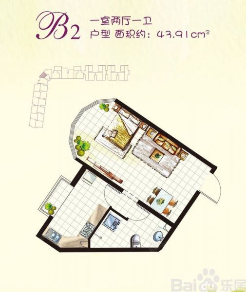 海悦公馆-一居室-43.91平米-装修设计