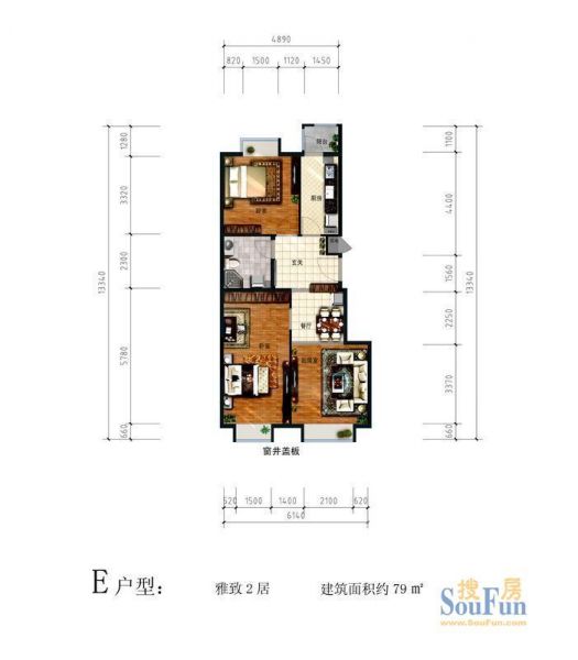 天恒乐活城D5-二居室-79平米-装修设计